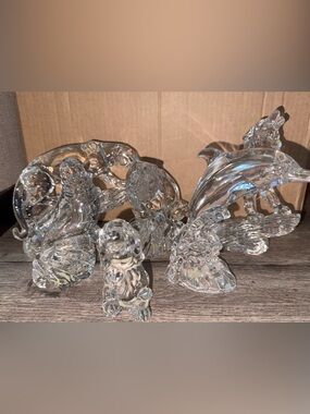 Vintage Princess House "Wonders of the Wild" 24% Lead Crystal Animals - 6 Pc Set